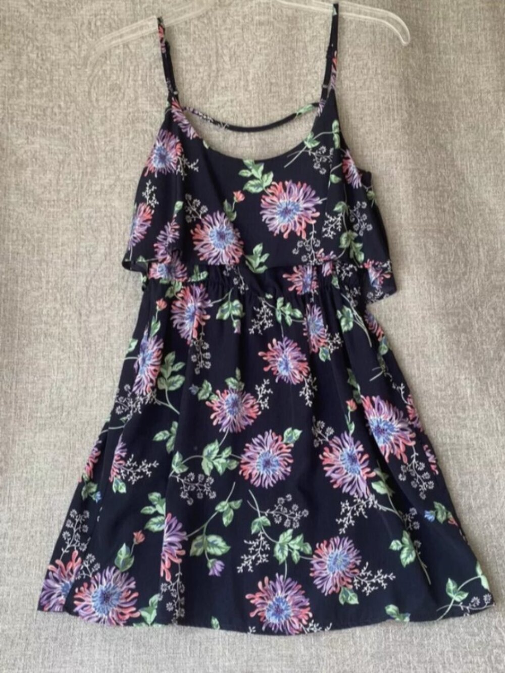 Mimi Chica Dress Navy & Floral Design Women's Small